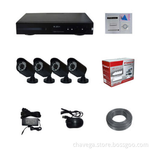 FHD 720P 1.0MP 4-channel Onvif Wi-Fi 3G NVR and 1/4-inch Sony CMOS IP Camera Kit, P2P POE